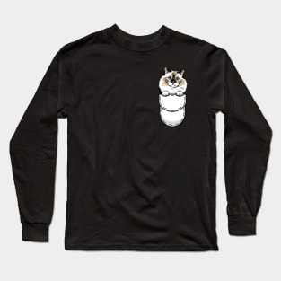 Funny Birman Pocket Cat Long Sleeve T-Shirt